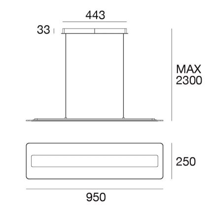 Linea Lampada 8936 - Lampadario LED a sospensione con filo ANTILE LED/45W/230V CRI 90 bianco