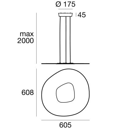 Linea Light 90348 - Lampadario LED a sospensione con filo ANTIGUA LED/38W/230V 60,8 cm CRI 90 bianco