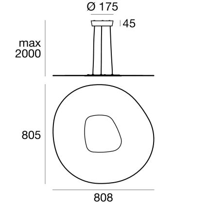 Linea Light 90349 - Lampadario LED a sospensione con filo ANTIGUA LED/46W/230V 80,8 cm CRI 90 bianco