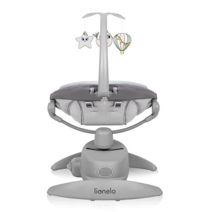 Lionelo - Altalena per bambini con melodia MELL Grey Stone 4xAA + telecomando