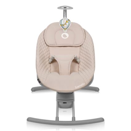 Lionelo - Altalena per bambini RIO con melodia 4xC Beige Latte + telecomando