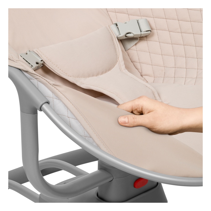 Lionelo - Altalena per bambini RIO con melodia 4xC Beige Latte + telecomando