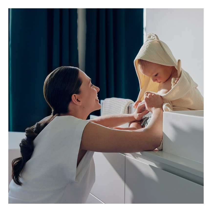 Lionelo - Asciugamano con cappuccio per bambini in mussola, colore Sabbia