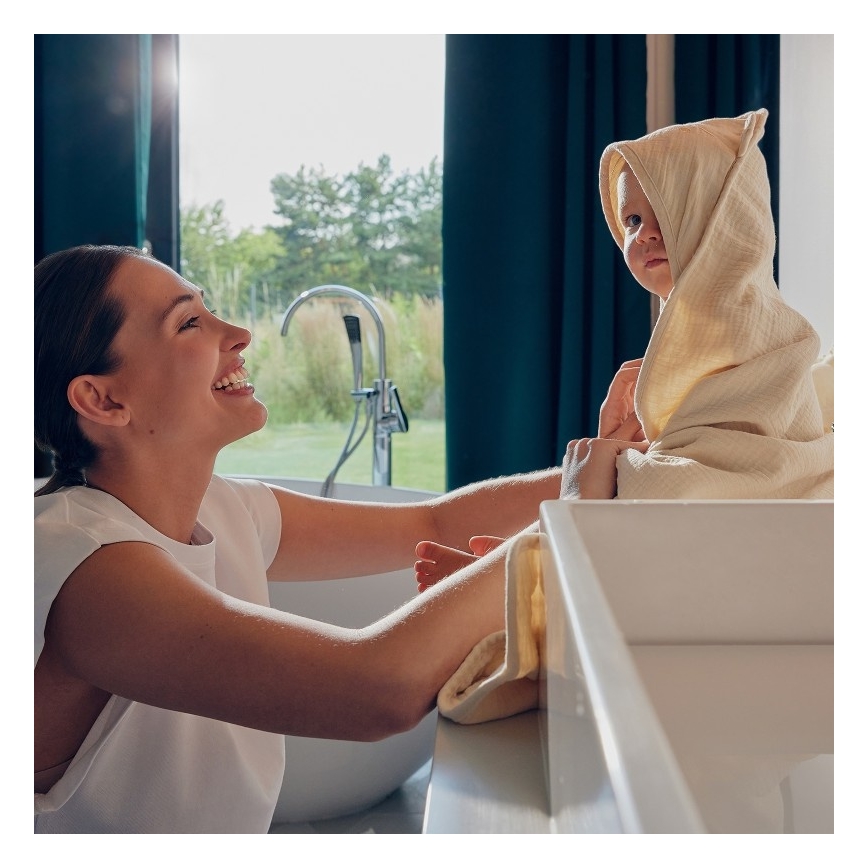 Lionelo - Asciugamano per bambini con cappuccio MUSLIN HOODED TOWEL Beige Cappuccino
