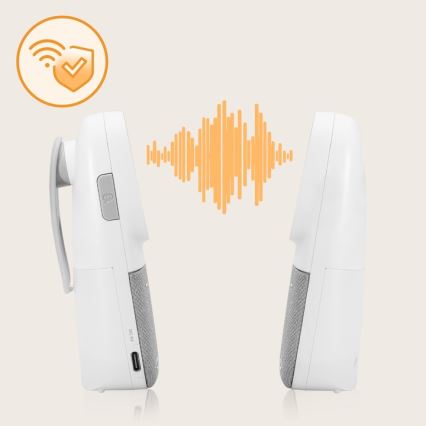 Lionelo - Baby monitor audio ricaricabile senza fili BABYLINE 2.2 5V