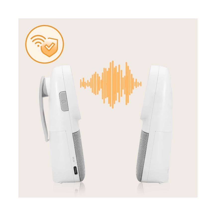 Lionelo - Baby monitor audio ricaricabile senza fili BABYLINE 2.2 5V