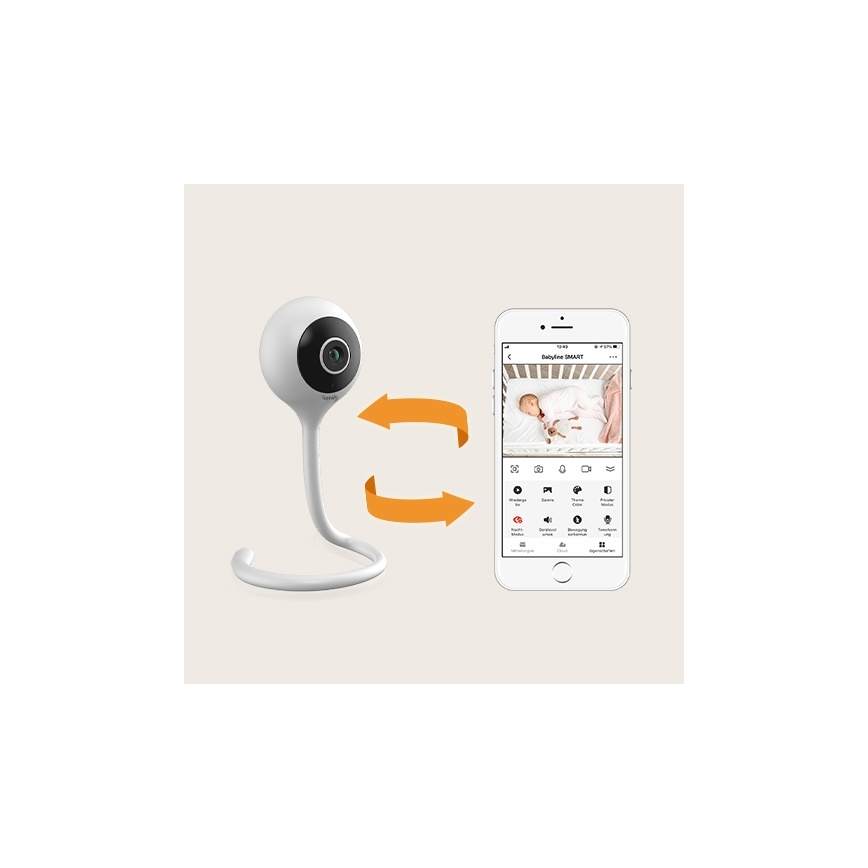 Lionelo - Baby monitor intelligente BABYLINE SMART Wi‑Fi Bianco