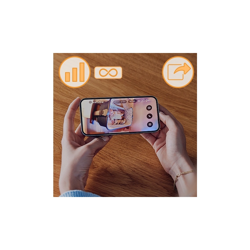 Lionelo - Baby monitor ricaricabile per bambini BABYLINE GO 5V 3350 mAh