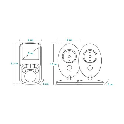 Lionelo - BABYLINE 5.1 Baby Monitor con Display 230V 1000 mAh