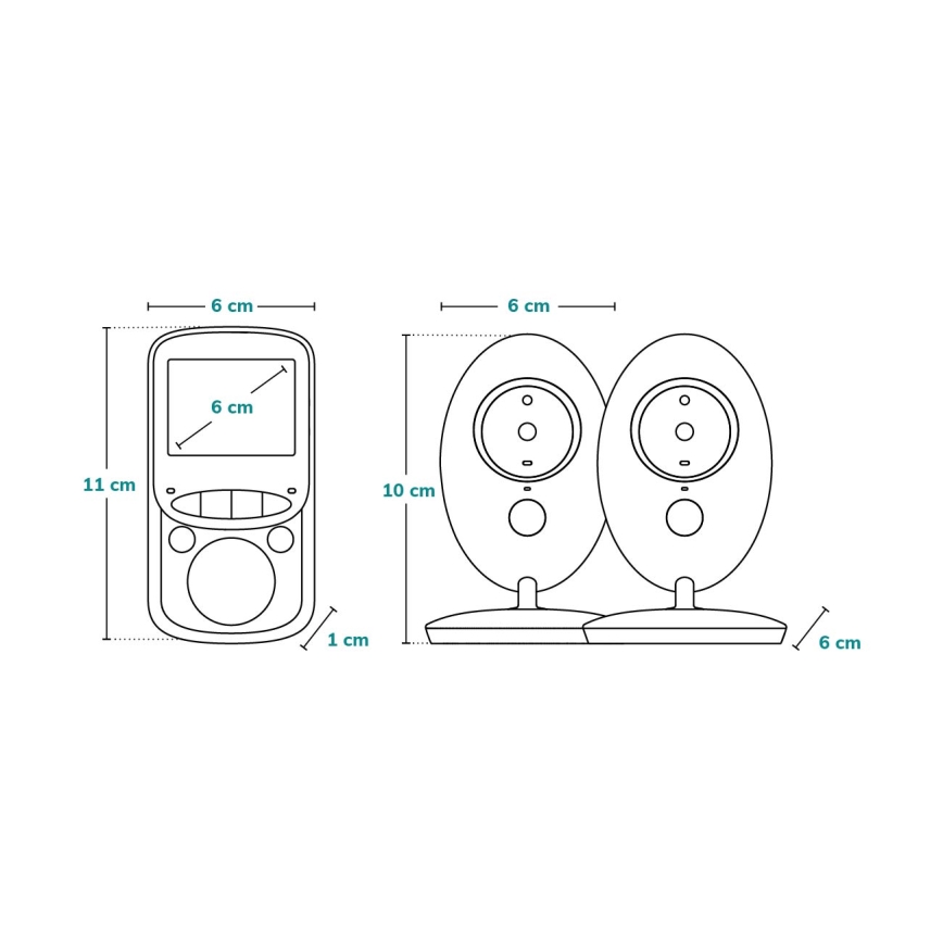 Lionelo - BABYLINE 5.1 Baby Monitor con Display 230V 1000 mAh