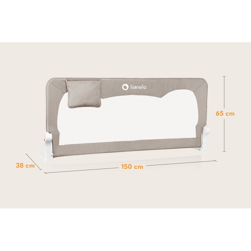 Lionelo - Barriera di sicurezza per il letto HANNA Beige Melange