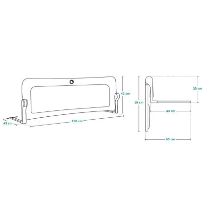 Lionelo - Barriera di sicurezza per letto EVA beige