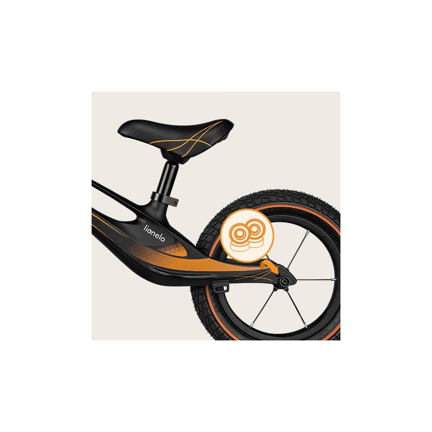 Lionelo - Bicicletta senza pedali BART AIR nero/arancione