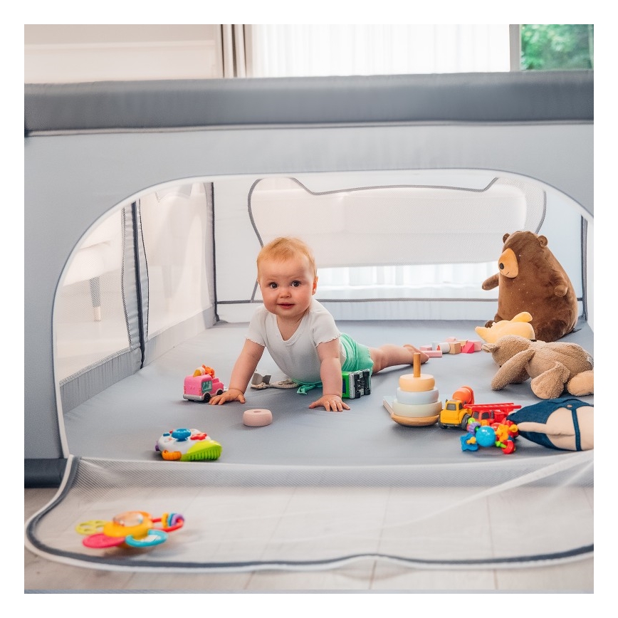 Lionelo - Box giochi WILLOW grigio