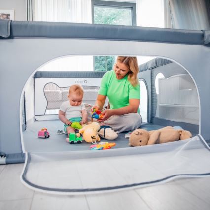 Lionelo - Box giochi WILLOW grigio
