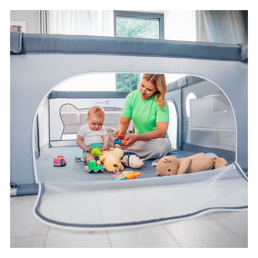 Lionelo - Box giochi WILLOW grigio