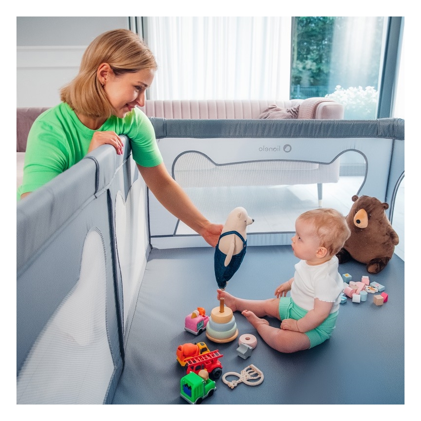 Lionelo - Box giochi WILLOW grigio