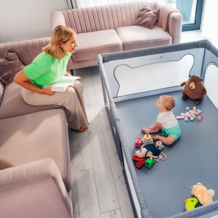 Lionelo - Box giochi WILLOW grigio