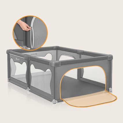 Lionelo - Box giochi WILLOW grigio