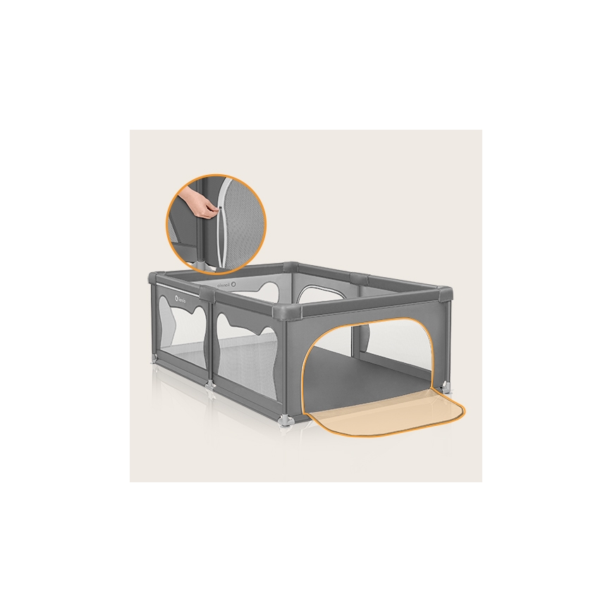 Lionelo - Box giochi WILLOW grigio