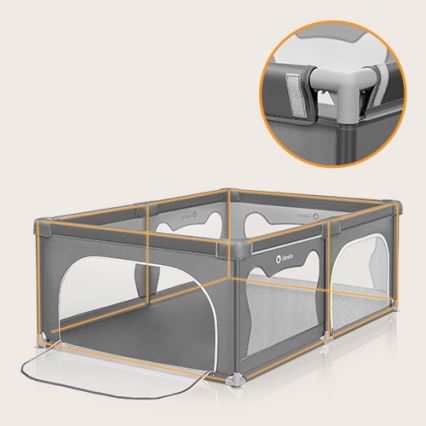 Lionelo - Box giochi WILLOW grigio