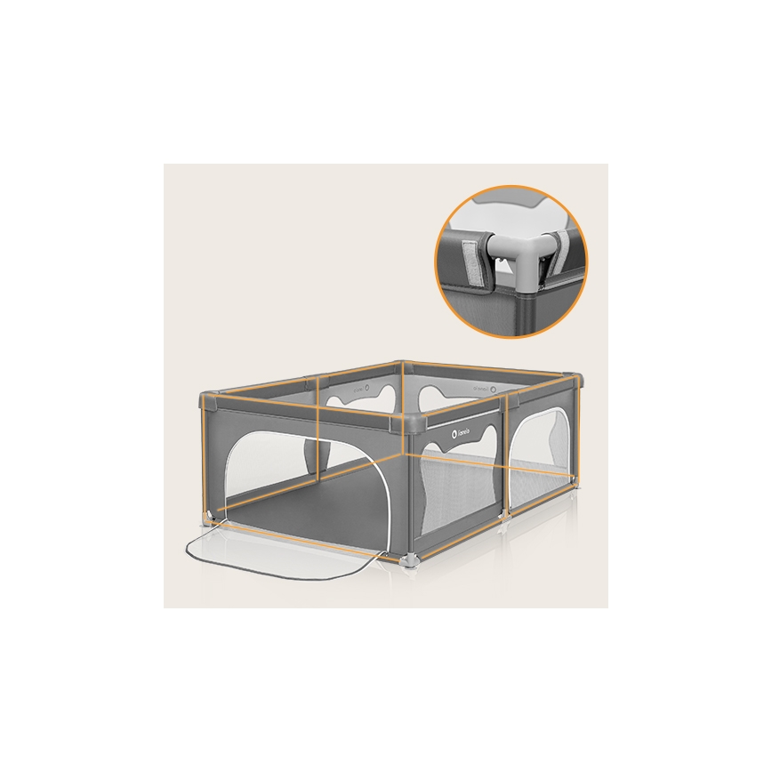 Lionelo - Box giochi WILLOW grigio