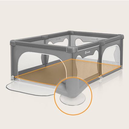 Lionelo - Box giochi WILLOW grigio