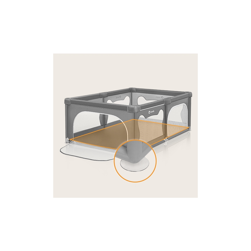 Lionelo - Box giochi WILLOW grigio