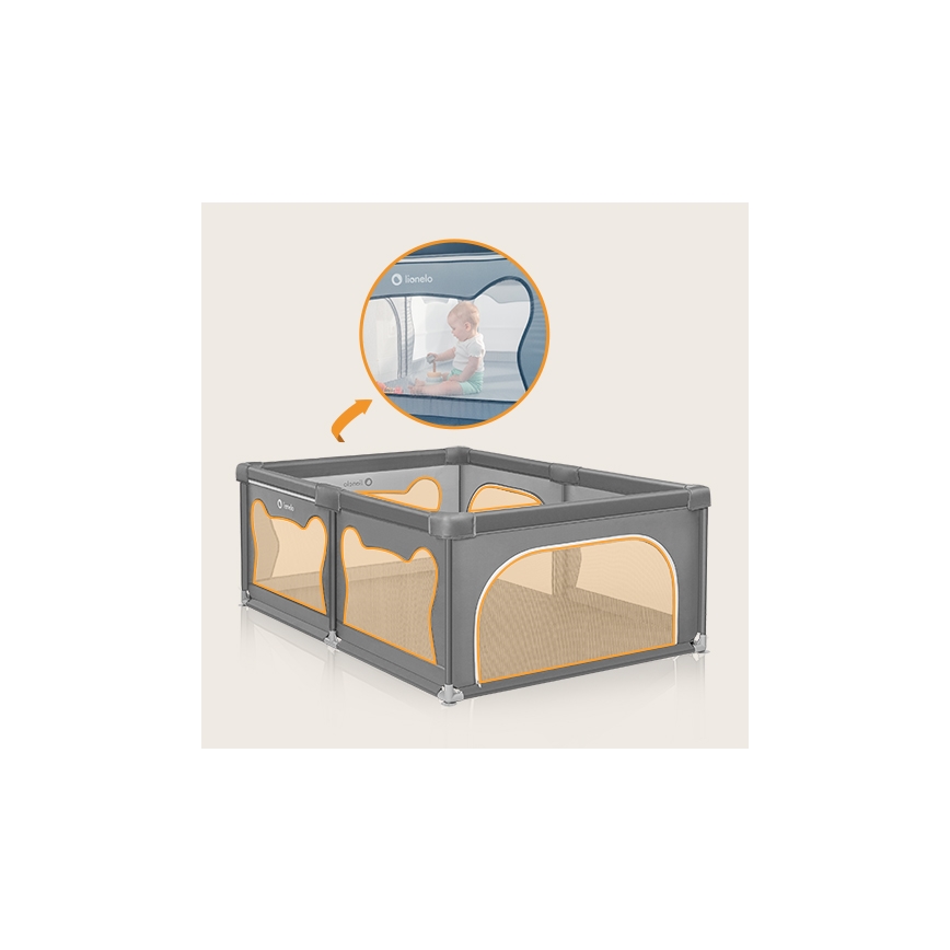 Lionelo - Box giochi WILLOW grigio