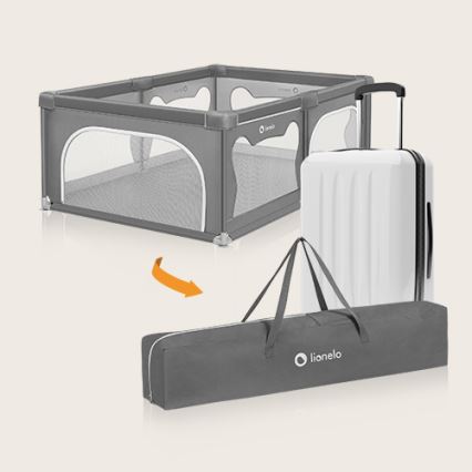 Lionelo - Box giochi WILLOW grigio