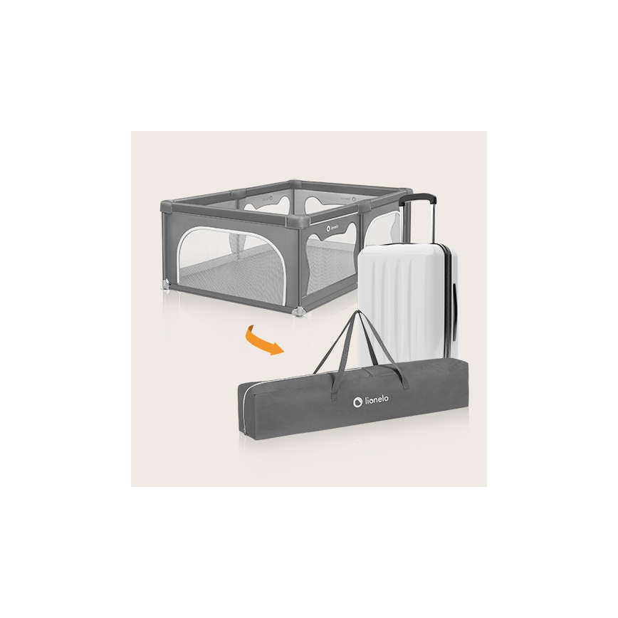 Lionelo - Box giochi WILLOW grigio