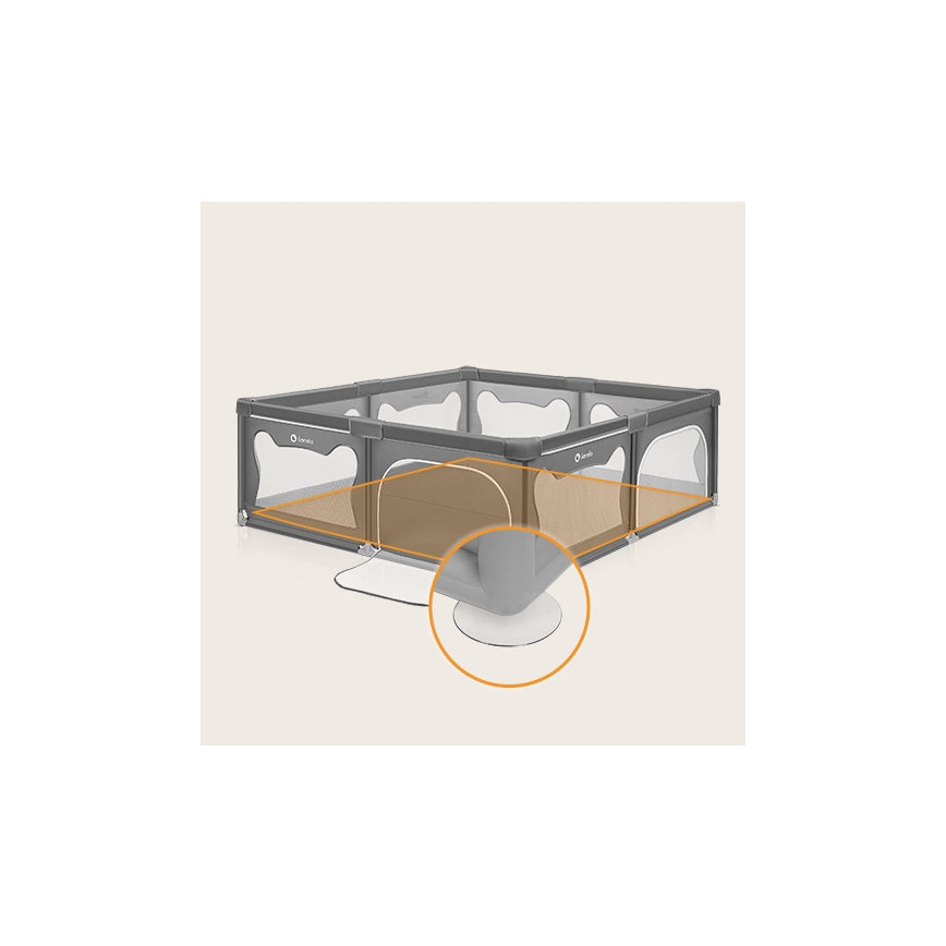 Lionelo - Box giochi WILLOW XL grigio