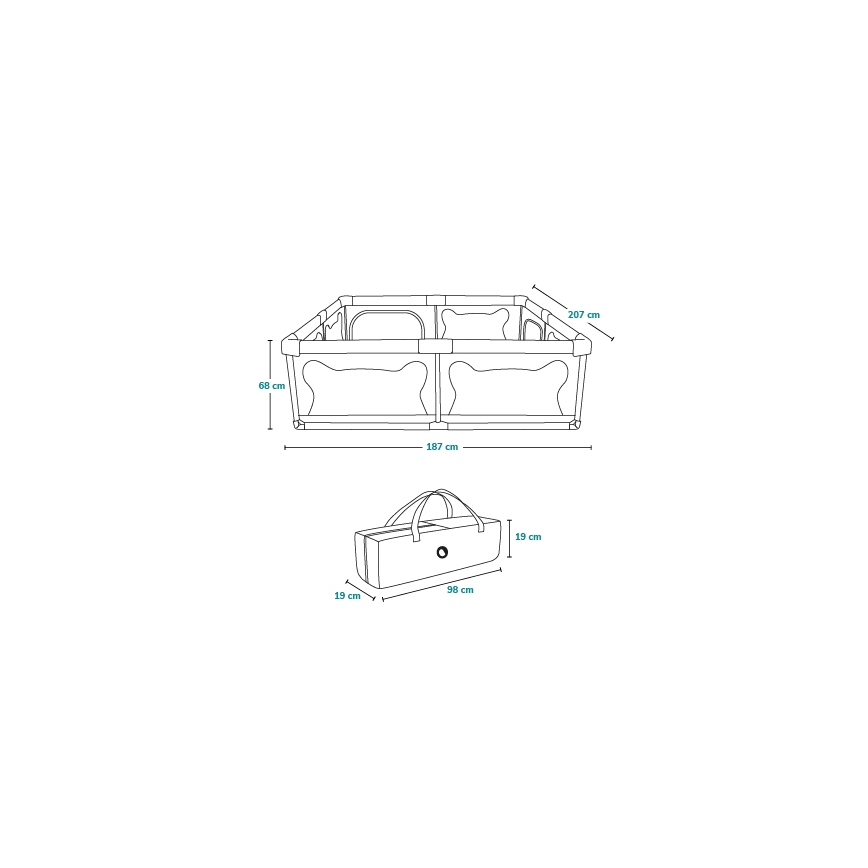 Lionelo - Box giochi WILLOW XL grigio