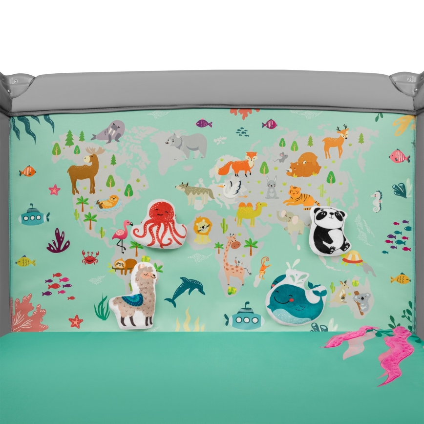 Lionelo - Box gioco MILLE Grigio/Verde