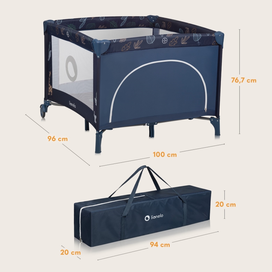 Lionelo - Box per bambini BONNIE Blue Navy