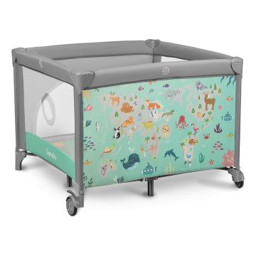 Lionelo - Box per bambini MILLE Grigio Verde