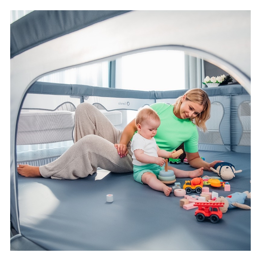 Lionelo - Box per bambini WILLOW XL grigio