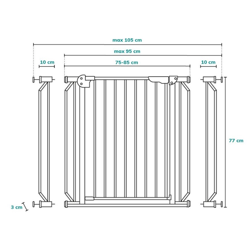 Lionelo - Cancelletto di sicurezza TRUUS SLIM LED 1xAAA grigio