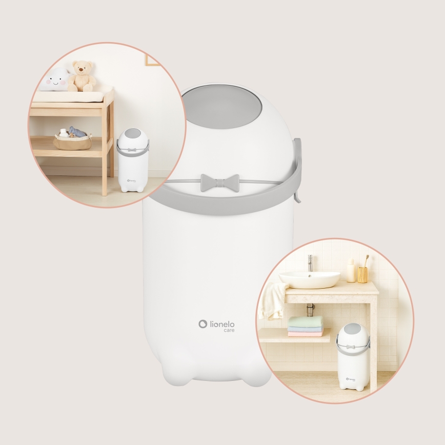 Lionelo - Cestino per pannolini PUREBIN 10 l Bianco