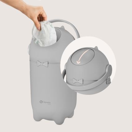 Lionelo - Contenitore per pannolini PUREBIN 10 l Grigio