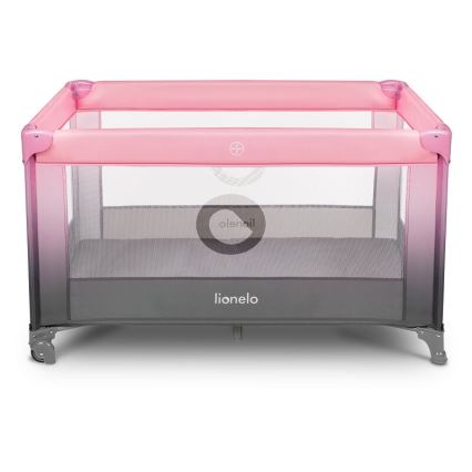 Lionelo - Culla da viaggio STEFI rosa/grigio