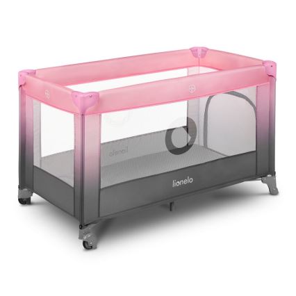 Lionelo - Culla da viaggio STEFI rosa/grigio