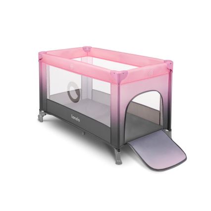 Lionelo - Culla da viaggio STEFI rosa/grigio