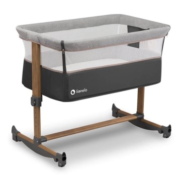 Lionelo - Culla per bambini 3in1 LEONIE grigio/nero