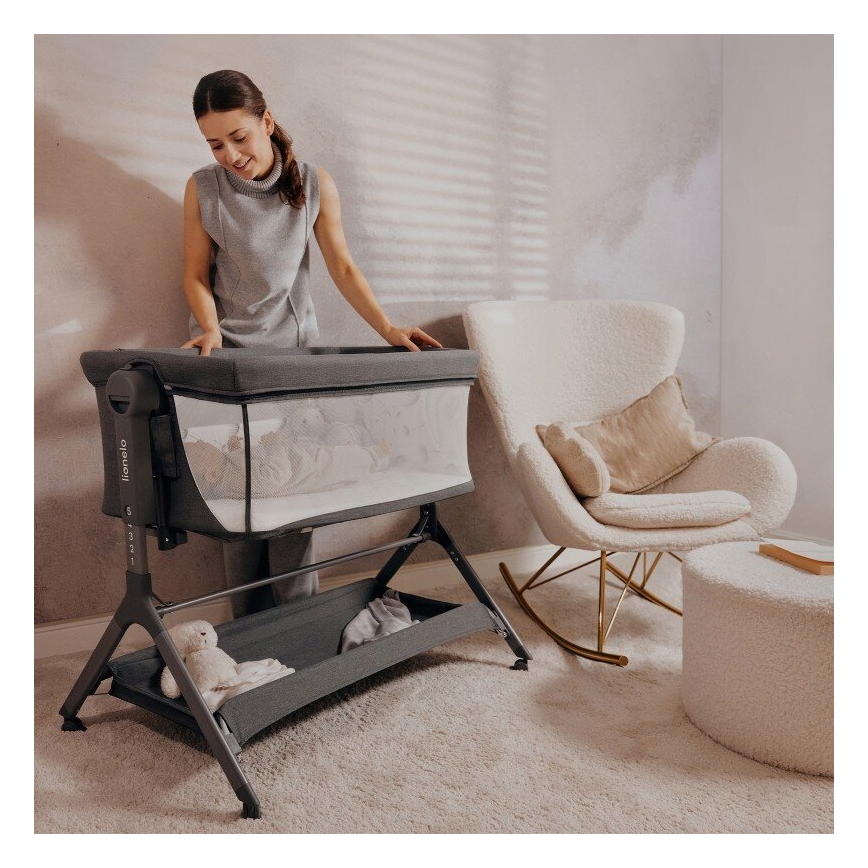 Lionelo - Culla per bambini 3in1 LEONIE PLUS grigio