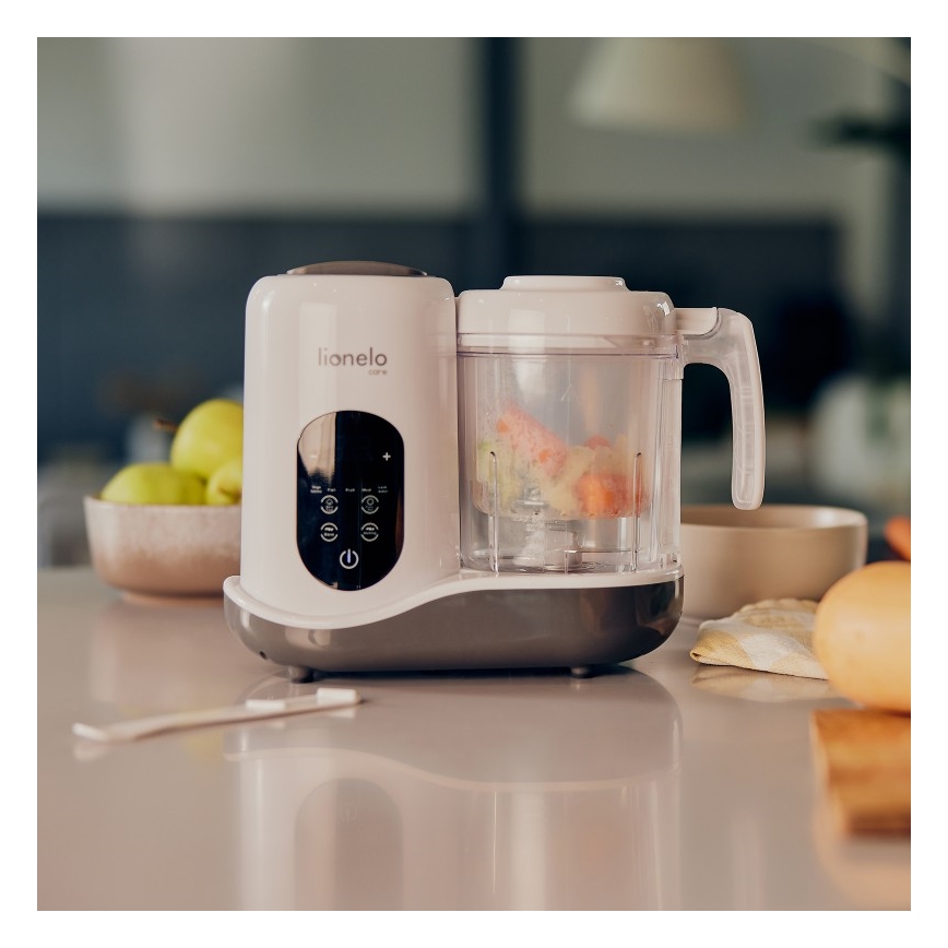 Lionelo - Cuocipappa a vapore 5 in 1 BABYMENU 110W/230V bianco/grigio