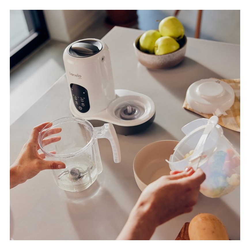 Lionelo - Cuocipappa a vapore 5 in 1 BABYMENU 110W/230V bianco/grigio