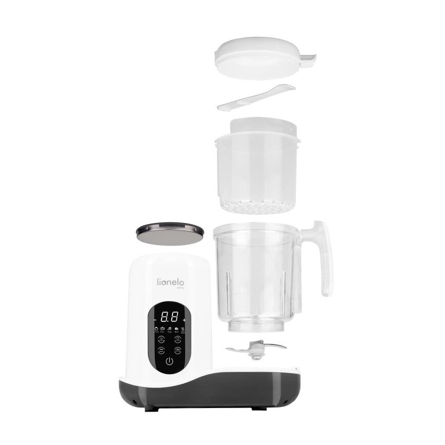 Lionelo - Cuocipappa a vapore 5 in 1 BABYMENU 110W/230V bianco/grigio
