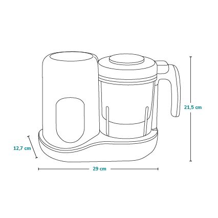 Lionelo - Cuocipappa a vapore 5 in 1 BABYMENU 110W/230V bianco/grigio