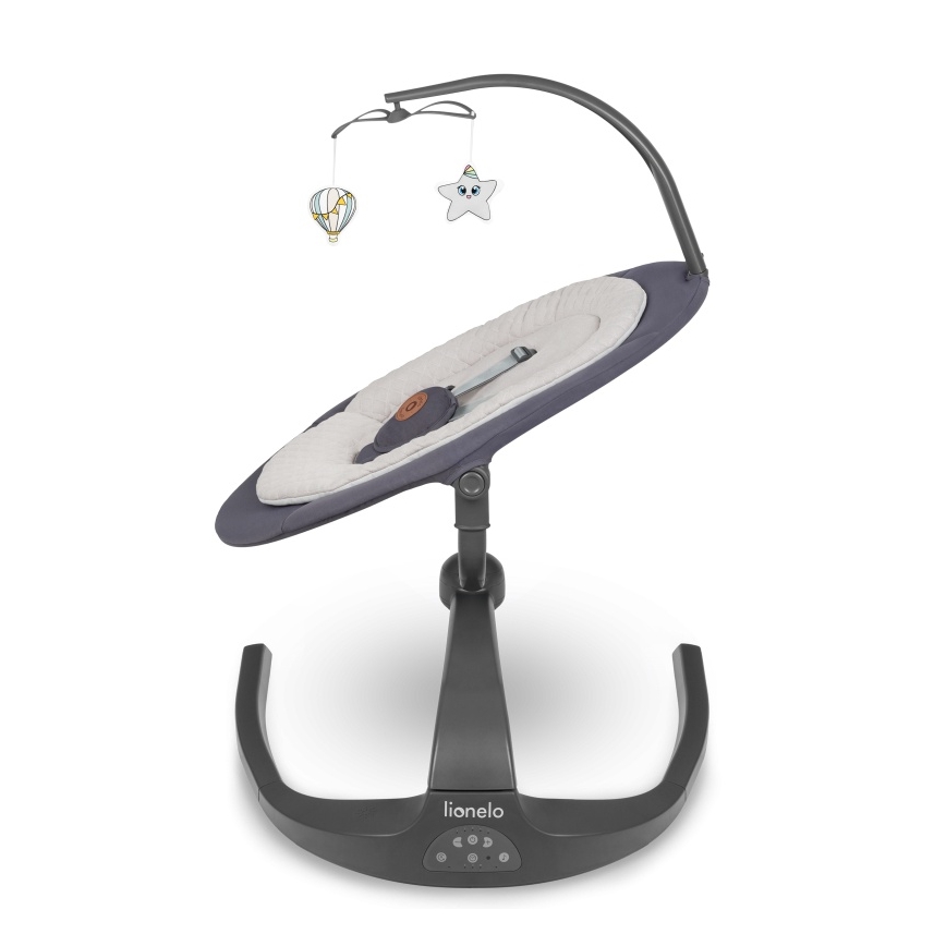 Lionelo - Dondolino musicale per bambini RINA 4xAA Grigio Cemento + telecomando